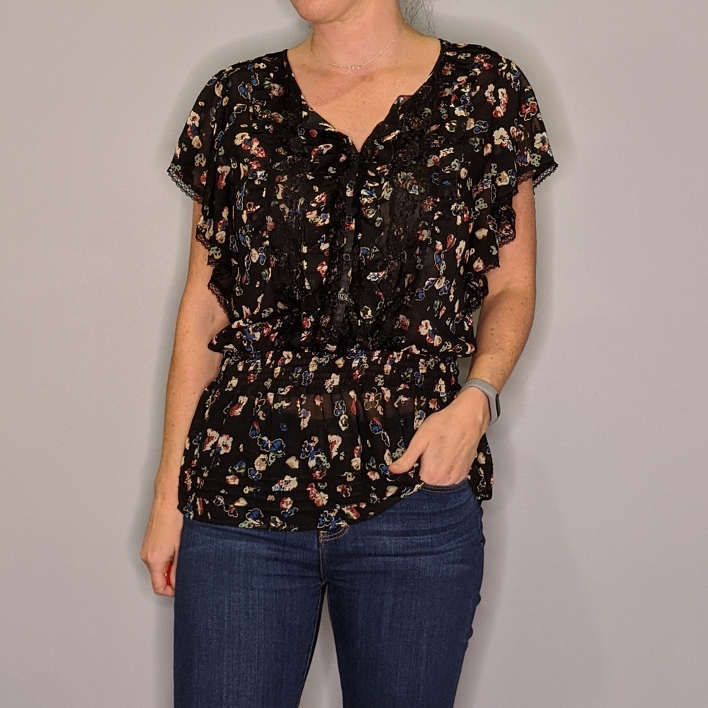 WD.NY Floral Ruffle Blouse